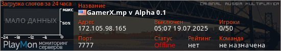 баннер для сервера crmp. GamerX.mp v Alpha 0.1