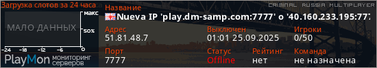 баннер для сервера crmp. Nueva IP 'play.dm-samp.com:7777' o '40.160.233.195:7777'