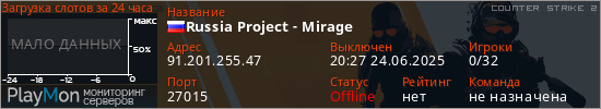 баннер для сервера cs2. Russia Project - Mirage