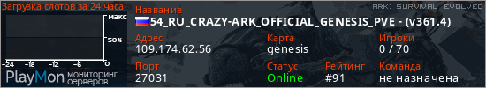 баннер для сервера ark. 54_RU_CRAZY-ARK_OFFICIAL_GENESIS_PVE - (v361.4)