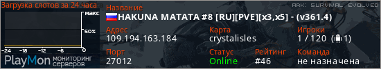 баннер для сервера ark. HAKUNA MATATA #8 [RU][PVE][x3,x5] - (v361.4)
