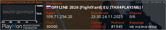 баннер для сервера cs2. OFFLINE 2026 [FightYard] EU [THX4PLAYING] !