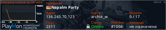 баннер для сервера arma3. Napalm Party