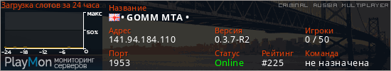 баннер для сервера crmp. • GOMM MTA •