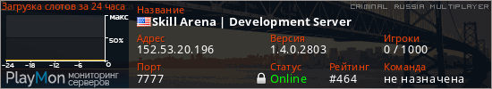 баннер для сервера crmp. Skill Arena | Development Server