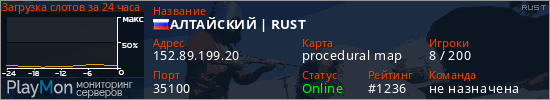 баннер для сервера rust. АЛТАЙСКИЙ | RUST