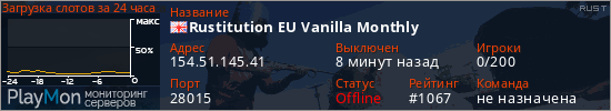 баннер для сервера rust. Rustitution EU Vanilla Monthly