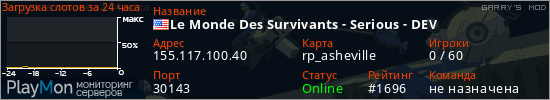 баннер для сервера garrysmod. Le Monde Des Survivants - Serious - DEV