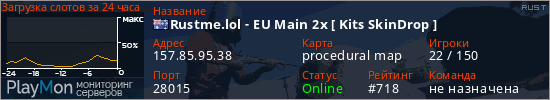 баннер для сервера rust. Rustme.lol - EU Main 2x [ Kits SkinDrop ]
