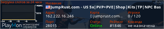 баннер для сервера rust. JumpRust.com - US 5x|PVP+PVE|Shop|Kits|TP|NPC Bases|Events|