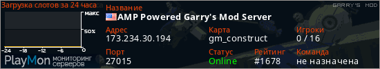 баннер для сервера garrysmod. AMP Powered Garry's Mod Server