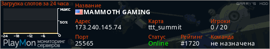 баннер для сервера garrysmod. MAMMOTH GAMING
