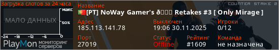 баннер для сервера cs2. [PT] NoWay Gamer's 🐉 Retakes #3 [ Only Mirage ]