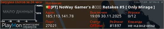 баннер для сервера cs2. [PT] NoWay Gamer's 🐉 Retakes #5 [ Only Mirage ]
