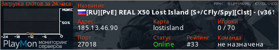 баннер для сервера ark. [RU][PvE] REAL X50 Lost Island [S+/CFly/Spy][Clst] - (v361.5)