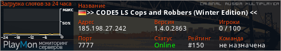баннер для сервера crmp. >> CODE5 LS Cops and Robbers (Winter Edition) <<