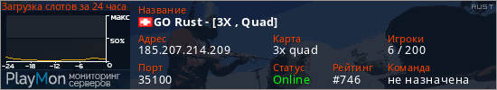 баннер для сервера rust. GO Rust - [3X , Quad]