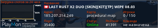 баннер для сервера rust. LAST RUST X2 DUO [SKIN][KIT][TP] WIPE 06.03