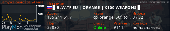 баннер для сервера tf2. █ BLW.TF EU | ORANGE | X100 WEAPONS █
