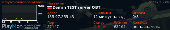 баннер для сервера garrysmod. Demih TEST server OBT