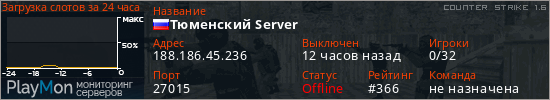 баннер для сервера cs. Тюменский Server