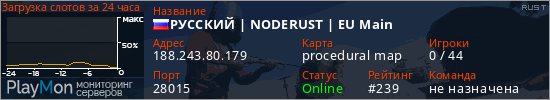 баннер для сервера rust. РУССКИЙ | NODERUST | EU Main