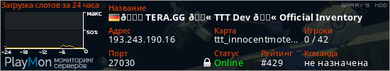 баннер для сервера garrysmod. 🌎 TERA.GG 💫 TTT Dev 💫 Official Inventory