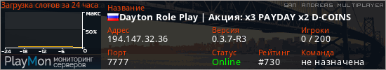 баннер для сервера samp. Dayton Role Play | Акция: x3 PAYDAY x2 D-COINS