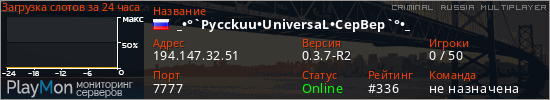 баннер для сервера crmp.   •°`Pycckuu•UniversaL•CepBep`°•