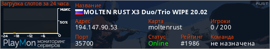 баннер для сервера rust. MOLTEN RUST X3 Duo/Trio WIPE 20.02