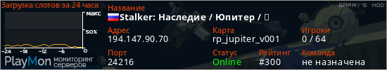 баннер для сервера garrysmod. Stalker: Наследие / Юпитер / ⚠