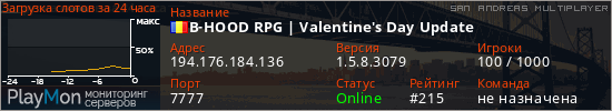 баннер для сервера samp. B-HOOD RPG | Valentine's Day Update