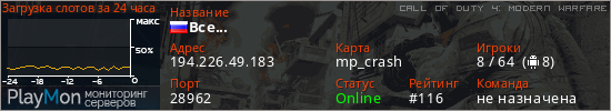 баннер для сервера cod4. Все...