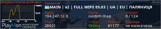 баннер для сервера rust. MAIN | x2 | FULL WIPE 05.03 | UA | EU | ПАЛЯНИЦЯ