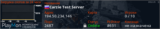 баннер для сервера arma3. Carzie Test Server