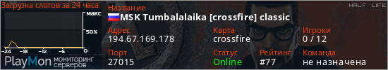 баннер для сервера hl. MSK Tumbalalaika [crossfire] classic