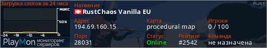 баннер для сервера rust. RustChaos Vanilla EU