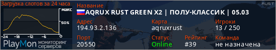 баннер для сервера rust. AQRUX RUST GREEN X2 | ПОЛУ-КЛАССИК | 05.03