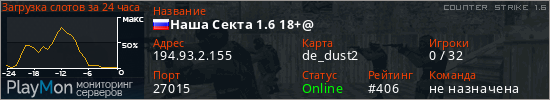 баннер для сервера cs. Наша Секта 1.6 18+@