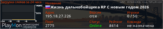 баннер для сервера samp. Жизнь дальнобойщика RP С новым годом 2026