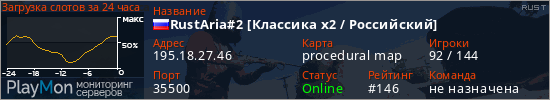 баннер для сервера rust. RustAria#2 [Классика х2 / Российский]