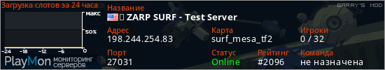 баннер для сервера garrysmod. ★ ZARP SURF - Test Server