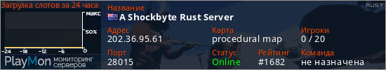 баннер для сервера rust. A Shockbyte Rust Server