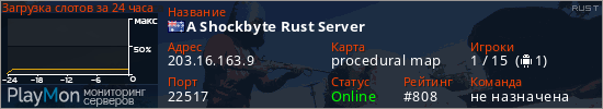 баннер для сервера rust. A Shockbyte Rust Server