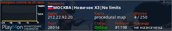 баннер для сервера rust. МОСКВА|Новичок X3|No limits