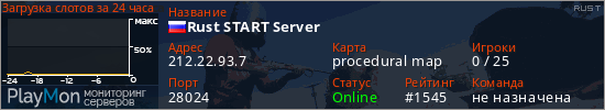баннер для сервера rust. Rust START Server