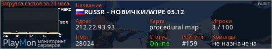 баннер для сервера rust. RUSSR - НОВИЧКИ/WIPE 05.12