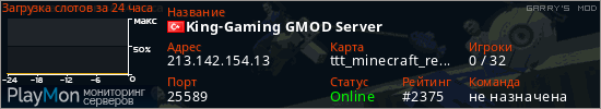 баннер для сервера garrysmod. King-Gaming GMOD Server