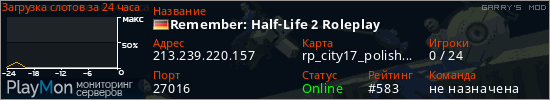 баннер для сервера garrysmod. Remember: Half-Life 2 Roleplay