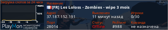баннер для сервера rust. [FR] Les Loloss - Zombies - wipe 3 mois